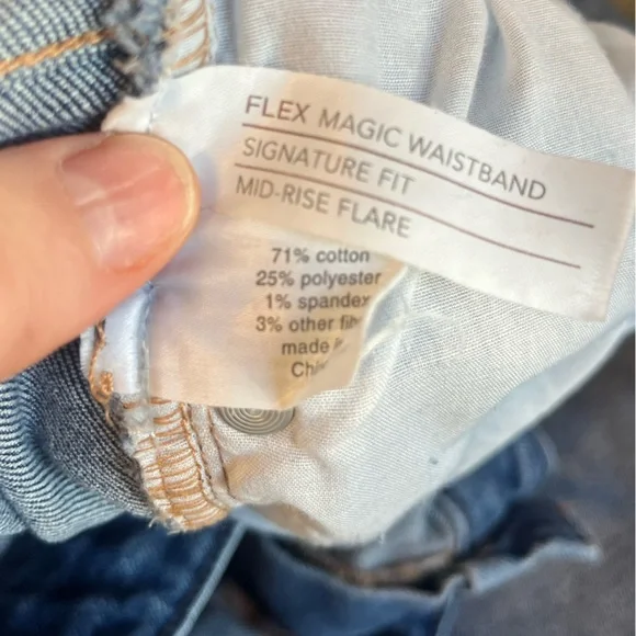 Lane Bryant Jeans Womens Sz 28 Mid Rise Flare Signature Fit Flex Magic Waistband - Picture 5 of 8